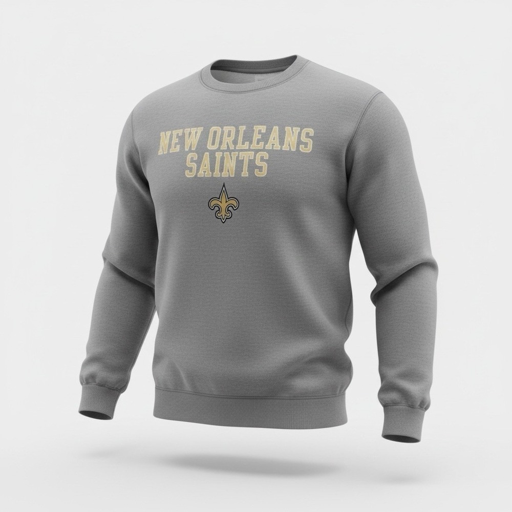 New Orleans Saints XL Football NFL Team Apparel Sweatshirt Gray Crewneck Mens‎